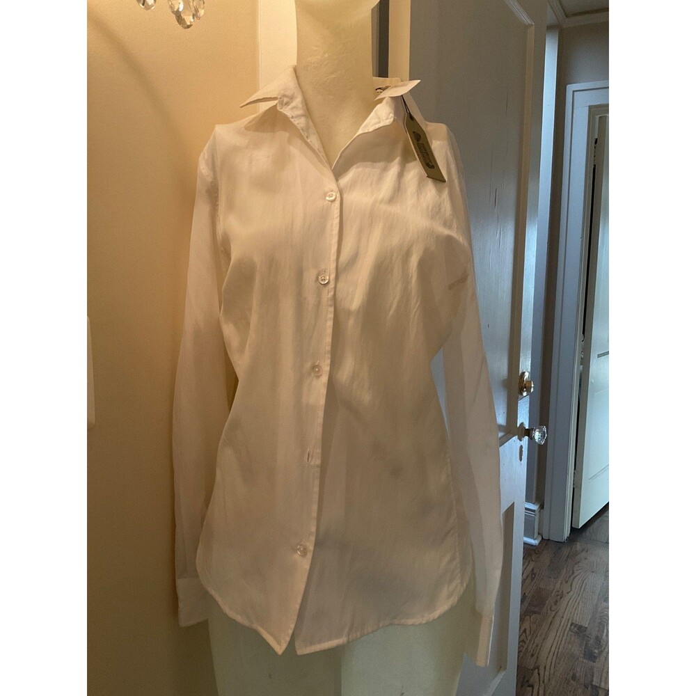 NWT Max Studio Country Silk Blend Women 's Shirt Long Sleeve Button Up SIZE L